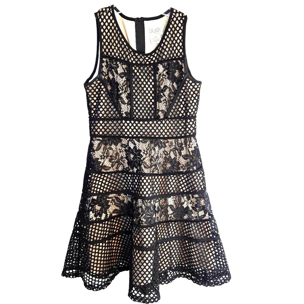 Blush Girl's Dress 16 Black Lace  Size XL Formal Cocktail Holiday Party Kids